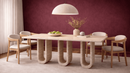 Austin Travertine Marble Dining Table with U-Shaped Legs