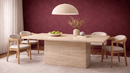 Megan Travertine Marble Dining Table with Cube Pedestal Base