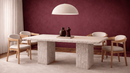 Seth Travertine Marble Dining Table with Cube Pedestal Base