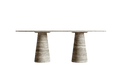 Husi-Silver Traverten Mermer Yemek Masası
