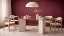 Vemyamacam Travertine Marble Dining Table - Natural Stone Dining Room Furniture