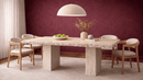 Patakordu Travertine Marble Cube Pedestal Base Dining Table