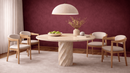 Clan Travertine Marble Pedestal Dining Table - Single Leg Natural Stone Table