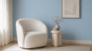 Faye Travertine Pouf-Style Side Table - Natural Stone End Table