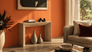 Basmuka Travertine Console Table - Natural Stone Entryway and Hallway Table