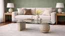 Blanca Travertine Coffee Table - Customizable Natural Stone Living Room Furniture
