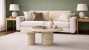 Arene 2-piece marble nesting coffee table set with cylindrical bases
