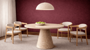 Grant Travertine Marble Single Pedestal Dining Table