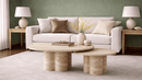 Sona Marble Nesting Coffee Tables Set of 2 - Natural Stone Luxury Living Room Furniture