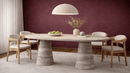 Hunsil Silver Travertine Marble Dining Table