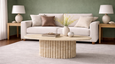 Evora Travertine Ellipse Coffee Table - Natural Stone Living Room Furniture
