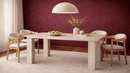 Saro Travertine Marble 4-Leg Dining Table
