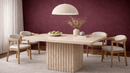Mira Travertine Marble Single Cube Column Pedestal Dining Table