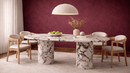 Menalb Violet Marble Dining Table - Luxury Natural Stone Furniture