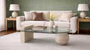 Nora Rectangular Travertine Coffee Table - Natural Stone Living Room Furniture