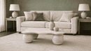 Topdor Travertine Marble Coffee Table - Natural Stone Luxury Living Room Furniture