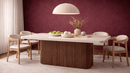 Senza Travertine Marble Dining Table with Wooden Legs