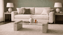 Polerya Travertine Coffee Table - Natural Stone Modern Living Room Table