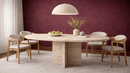 Emma Travertine Marble Dining Table - Natural Stone Dining Table