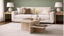 Mabel Travertine Tiered T-Shaped Coffee Table