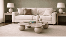 Toard Travertine Marble Coffee Table - Natural Stone Living Room Furniture