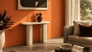 Hosky Travertine Console Table - Natural Stone Luxury Entryway Table