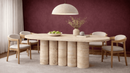 Borga Travertine Marble Dining Table - Natural Stone Luxury Furniture