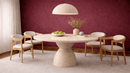 Selenite Travertine Marble Dining Table - Luxury Natural Stone Furniture