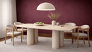 Eden Round Travertine Marble Dining Table with 4 Cylinder Legs