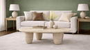 Akakia Travertine Coffee Table with 4 Bullet Legs - Luxury Natural Stone Furniture