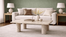 Jessica Marble Coffee Table with 4 Cylinder Legs