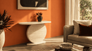 Davyan Travertine Console Table - Natural Stone Entryway Table