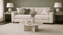 Altun round marble coffee table with hexagonal base