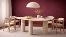Boo Travertine Marble 4-Legged Dining Table