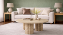 Nomi Travertine 3-Leg Coffee Table - Natural Stone Living Room Furniture