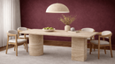 Senta Travertine Marble Dining Table - Luxury Natural Stone Furniture