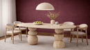 Efsu Travertine Marble Dining Table - Custom Natural Stone Dining Room Furniture