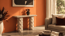 Holly Travertine Console Table - Natural Stone Entryway Furniture