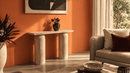 Hababa Travertine Console Table - Luxury Natural Stone Furniture