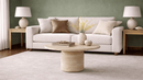 Life Travertine Cylinder Base Coffee Table - Round Pedestal Natural Stone Coffee Table
