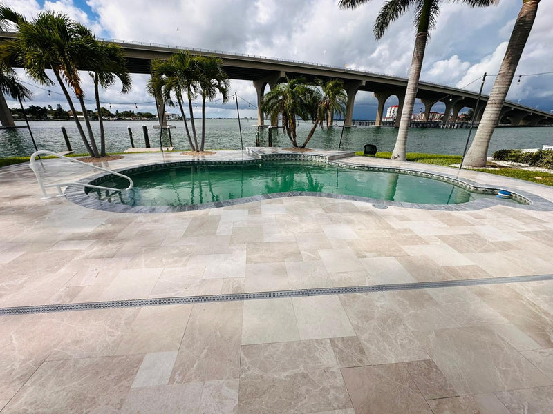 Aegean Royal Gray Tumbled Marble Pavers 16"x24"