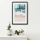 Aerial Coastal Ocean Wall Decor. Pink Beach, Blue Waves