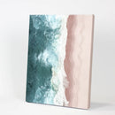 Ocean Aerial Print. Neutral Pink Beach, Blue Waves by Wall Art Set