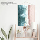Ocean Aerial Print. Neutral Pink Beach, Blue Waves by Wall Art Set