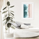 Ocean Aerial Print. Neutral Pink Beach, Blue Waves by Wall Art Set