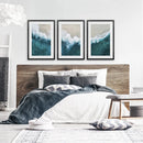 Turquoise Wave on the Sandy Beach Prints. Aerial Photography by Wall Art Set