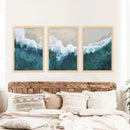 Turquoise Wave on the Sandy Beach Prints. Aerial Photography by Wall Art Set