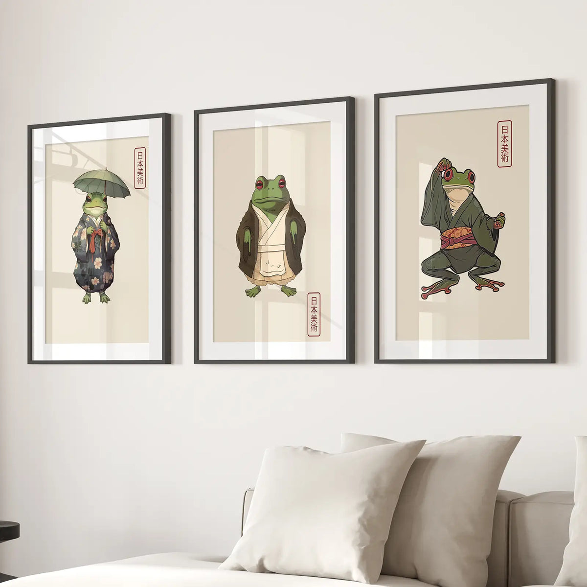 Matsumoto Hoji Frog Wall Art Prints Decor Set, photo 4 of 10