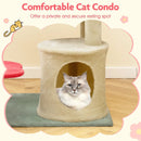 49 Inch Tall Multi-Level Aesthetic Floral Kitten Tower with Flower-Shaped Plush Padded Perch-Multicolor by LJGDeals