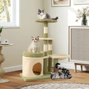 38 Inch Tall Multi-Level Aesthetic Kitten Tower with Condo and Bed-Green by LJGDeals
